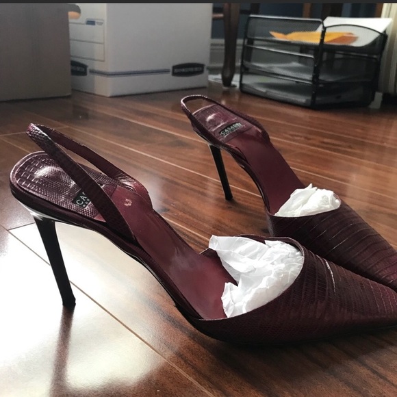 Casadei croc skin square toe sling back heel! - Picture 3 of 4